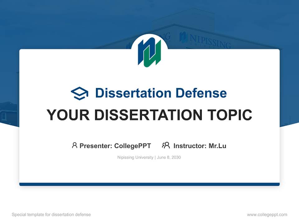 Nipissing University Graduation Thesis Defense PPT Template4:3 ratio PPT effect preview image7