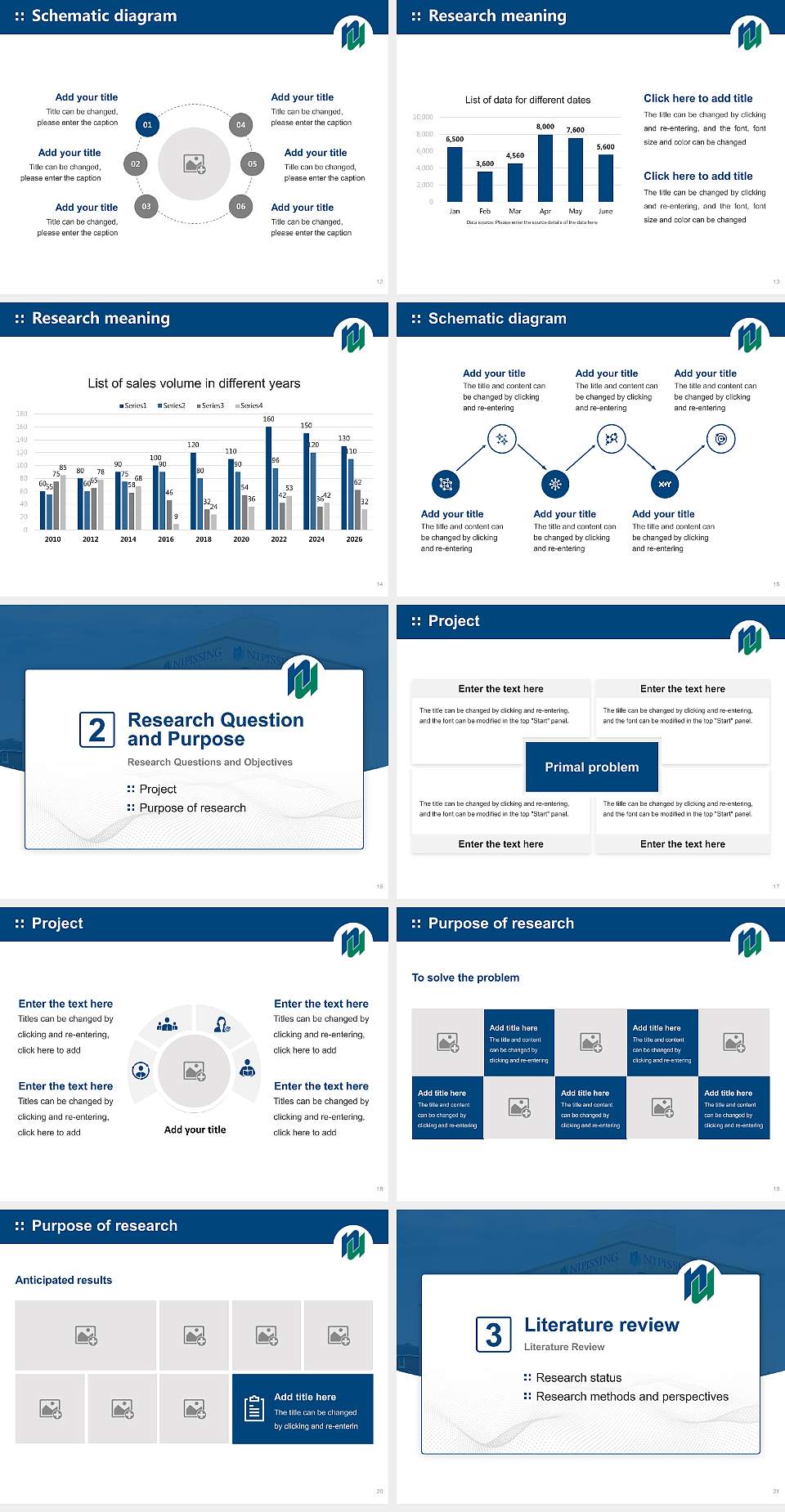 Nipissing University Graduation Thesis Defense PPT Template4:3 ratio PPT effect preview image3