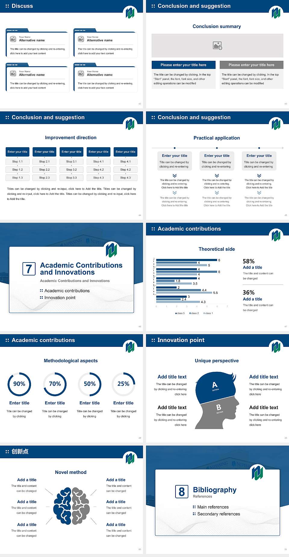Nipissing University Graduation Thesis Defense PPT Template4:3 ratio PPT effect preview image6