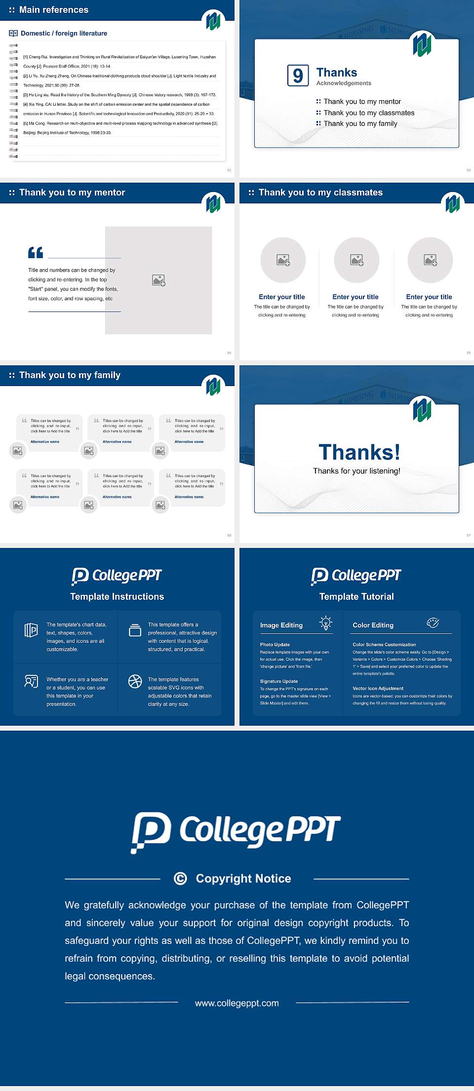 Nipissing University Graduation Thesis Defense PPT Template4:3 ratio PPT effect preview image7