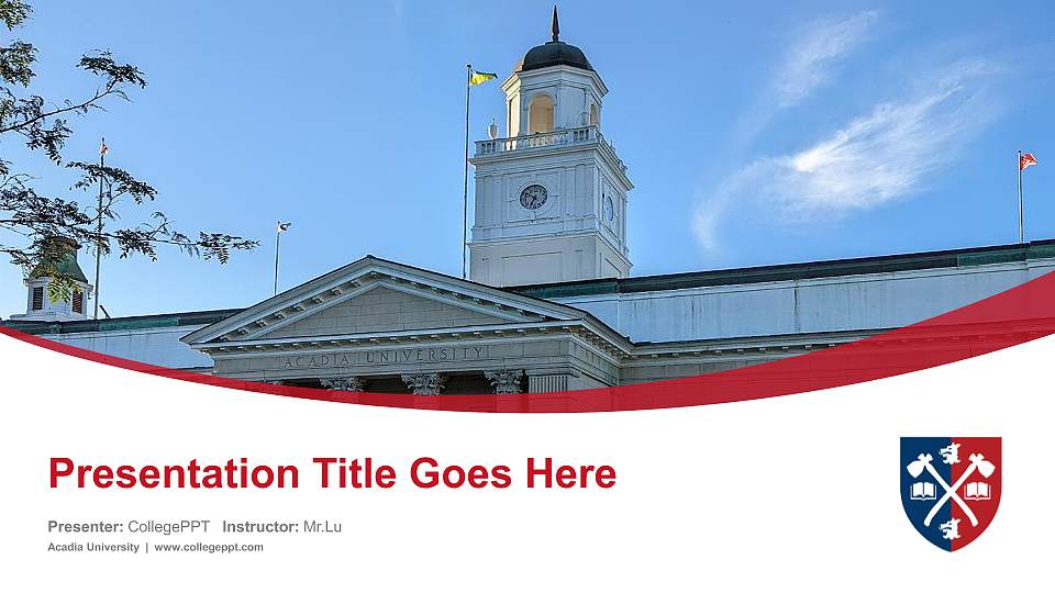Acadia University Course/Courseware Creation PPT Template16:9 ratio PPT effect preview image