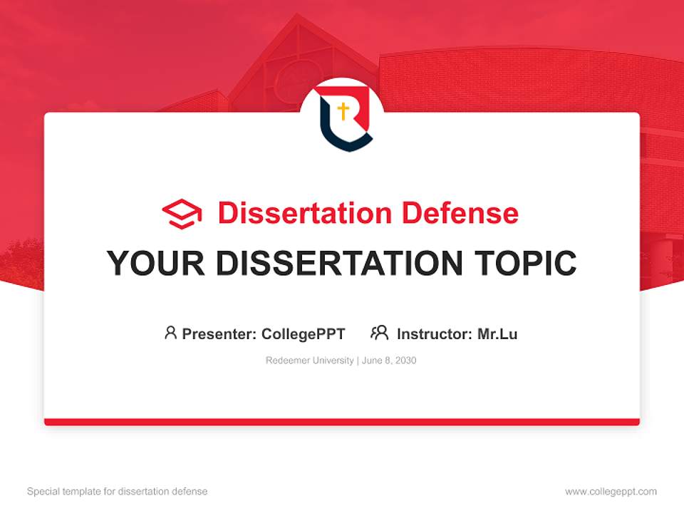 Redeemer University Graduation Thesis Defense PPT Template4:3 ratio PPT effect preview image7