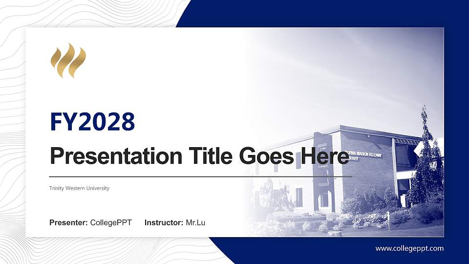 Trinity Western University Academic Presentation/Research Findings Report PPT Template16:9 ratio PPT effect preview image