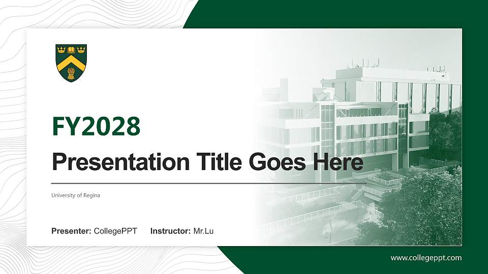 University of Regina Academic Presentation/Research Findings Report PPT Template16:9 ratio PPT effect preview image