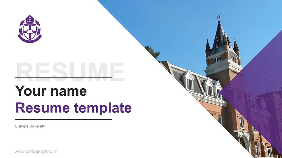 Bishop’s University Resume PPT Template16:9 ratio PPT effect preview image