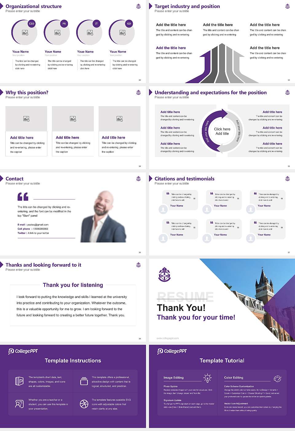 Bishop’s University Resume PPT Template16:9 ratio PPT effect preview image4