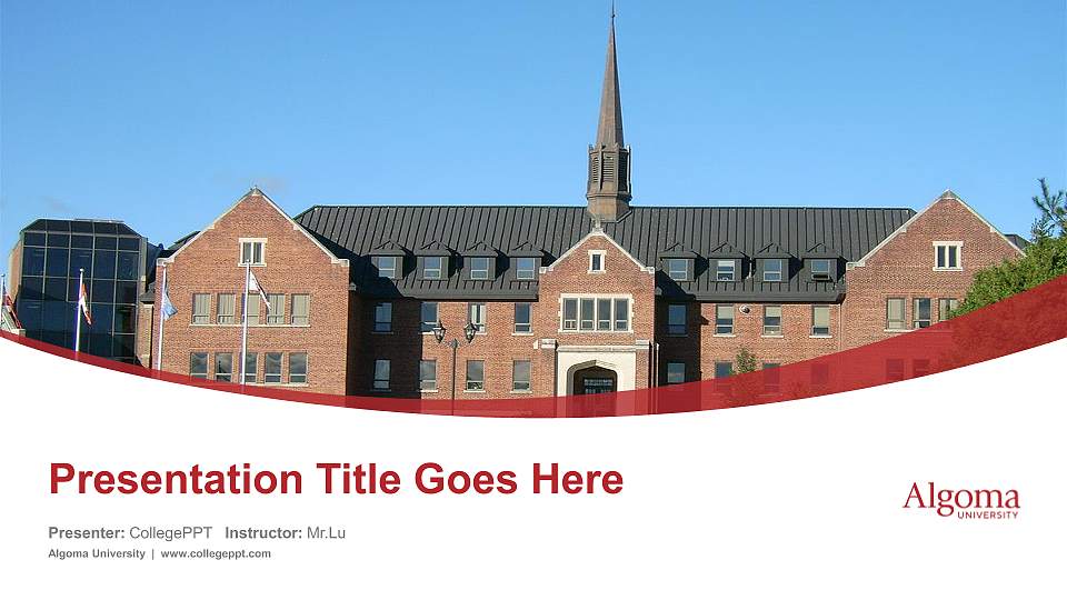 Algoma University Course/Courseware Creation PPT Template16:9 ratio PPT effect preview image