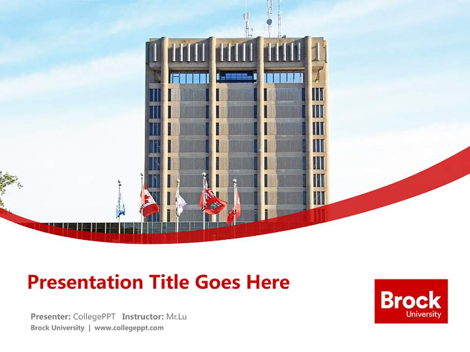 Brock University Course/Courseware Creation PPT Template4:3 ratio PPT effect preview image5