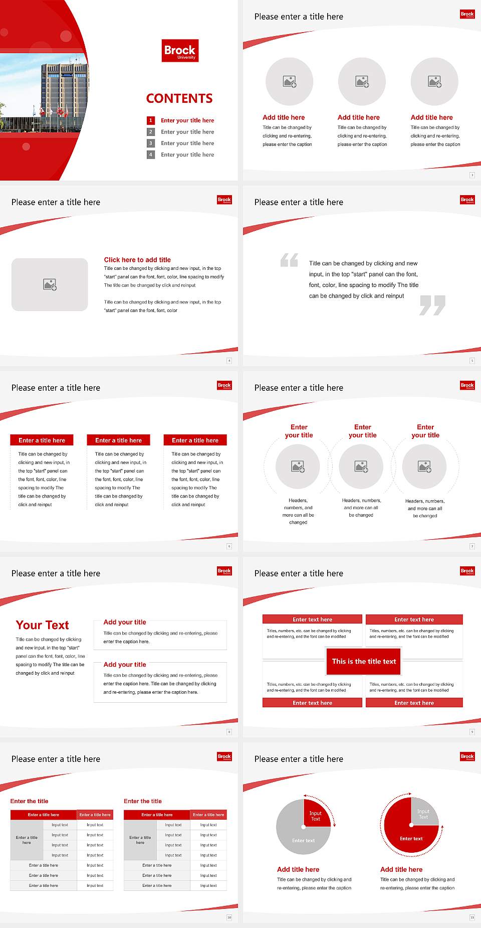 Brock University Course/Courseware Creation PPT Template4:3 ratio PPT effect preview image2