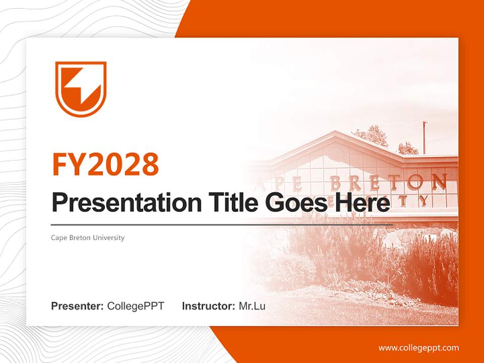 Cape Breton University Academic Presentation/Research Findings Report PPT Template4:3 ratio PPT effect preview image5