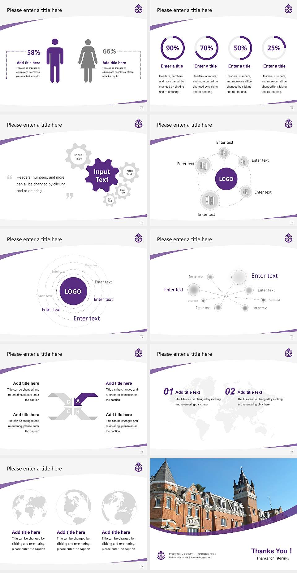 Bishop’s University Course/Courseware Creation PPT Template4:3 ratio PPT effect preview image4