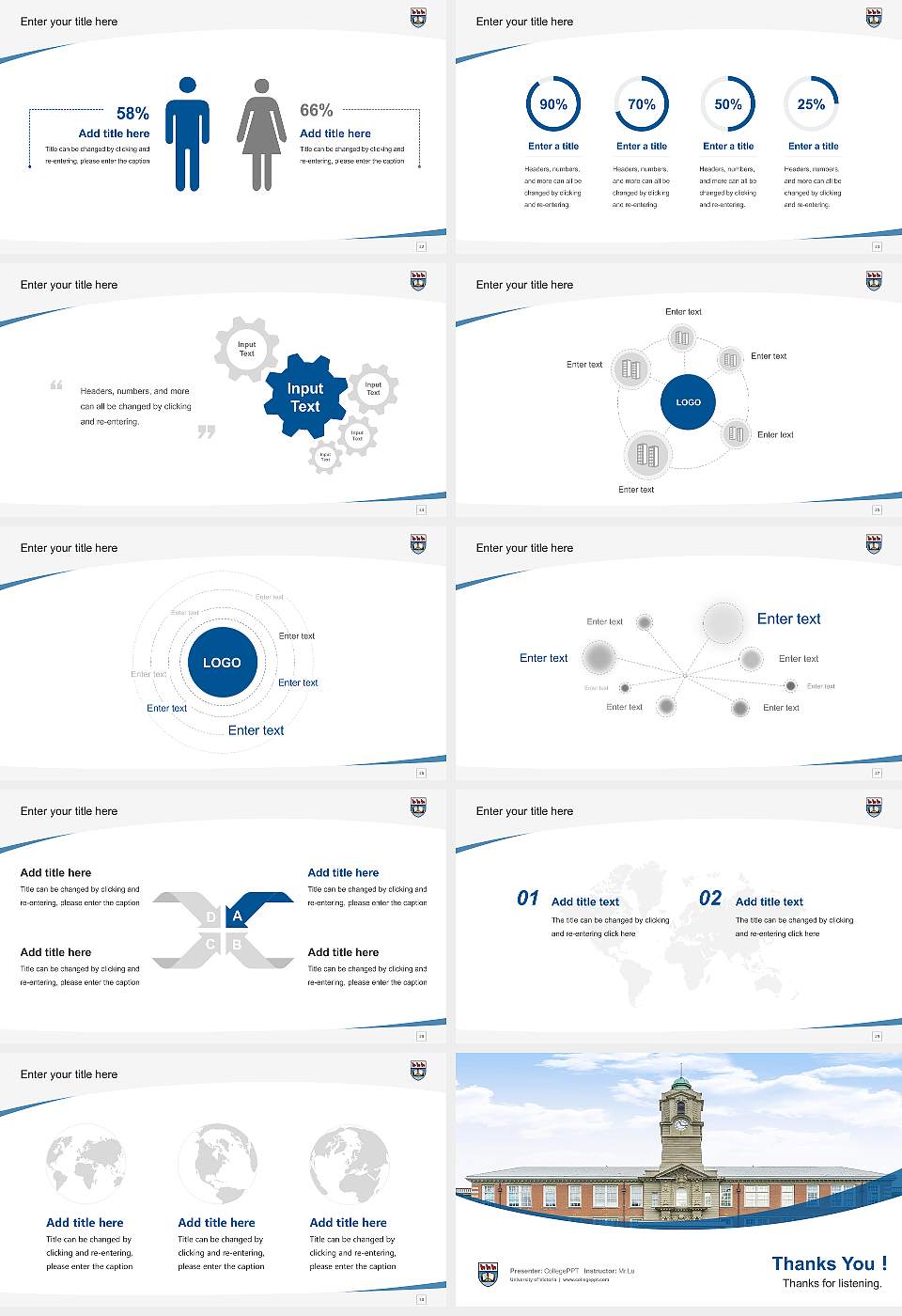 University of Victoria Course/Courseware Creation PPT Template16:9 ratio PPT effect preview image4