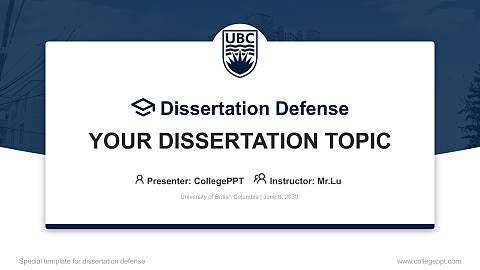 University of British Columbia Graduation Thesis Defense PPT Template