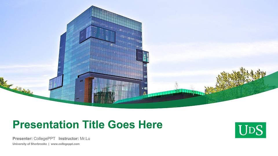 University of Sherbrooke Course/Courseware Creation PPT Template16:9 ratio PPT effect preview image