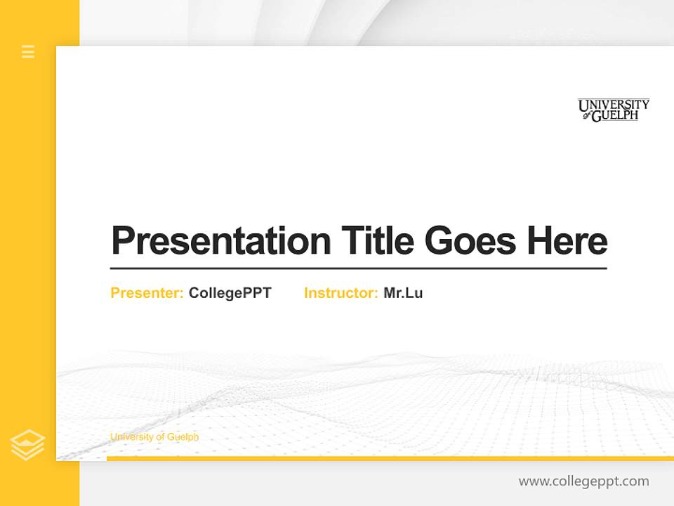 University of Guelph Thesis Proposal/Graduation Defense PPT Template4:3 ratio PPT effect preview image5