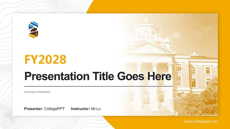 University of Manitoba Academic Presentation/Research Findings Report PPT Template16:9 ratio PPT effect preview image