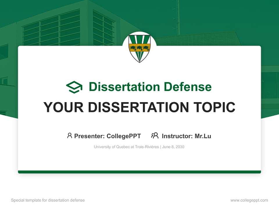 University of Quebec at Trois-Rivières Graduation Thesis Defense PPT Template4:3 ratio PPT effect preview image7