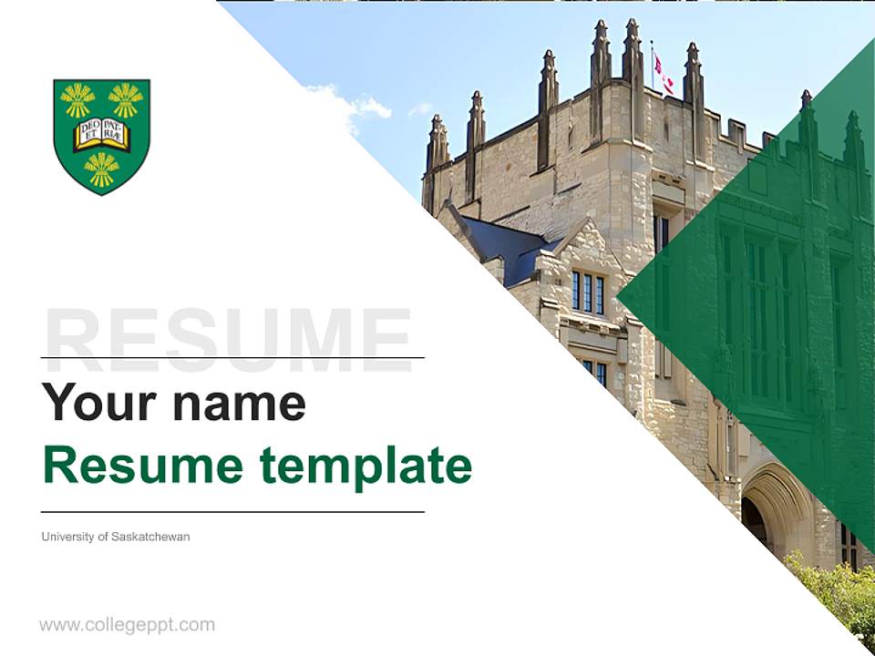 University of Saskatchewan Resume PPT Template4:3 ratio PPT effect preview image5