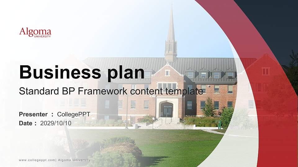 Algoma University Competition/Entrepreneurship Contest PPT Template16:9 ratio PPT effect preview image