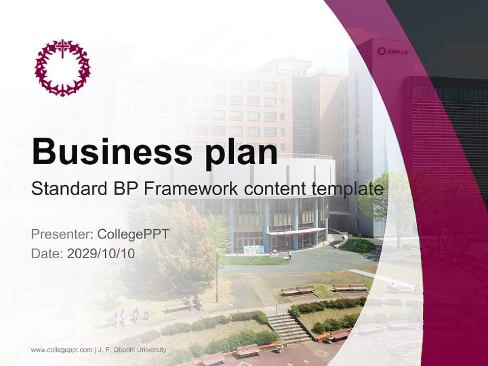 J. F. Oberlin University Competition/Entrepreneurship Contest PPT Template4:3 ratio PPT effect preview image9
