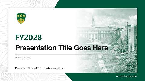 St. Thomas University Academic Presentation/Research Findings Report PPT Template