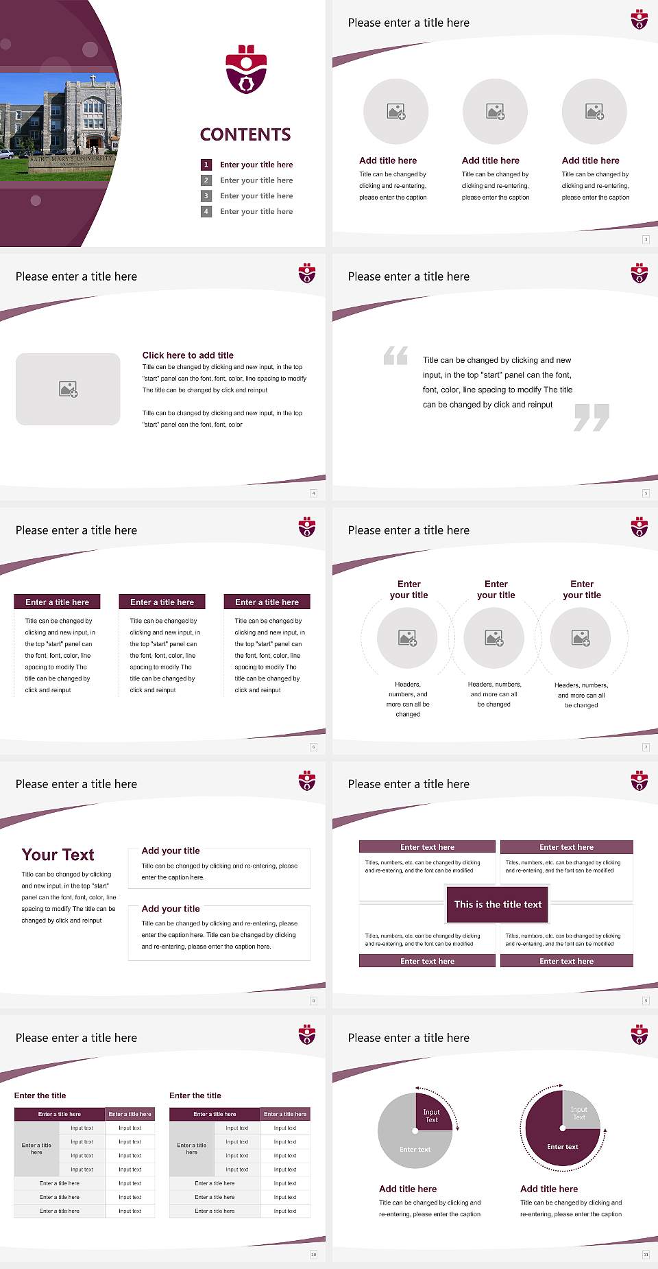 Saint Mary’s University Course/Courseware Creation PPT Template4:3 ratio PPT effect preview image2