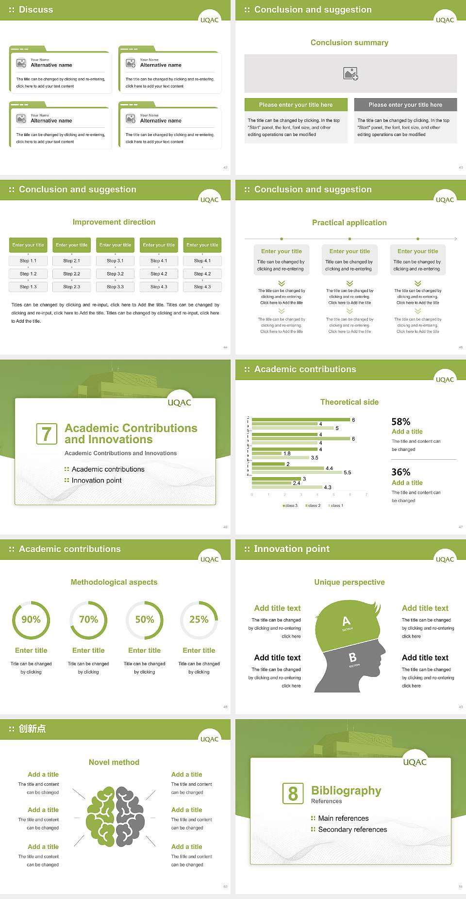 University of Quebec at Chicoutimi Graduation Thesis Defense PPT Template4:3 ratio PPT effect preview image6