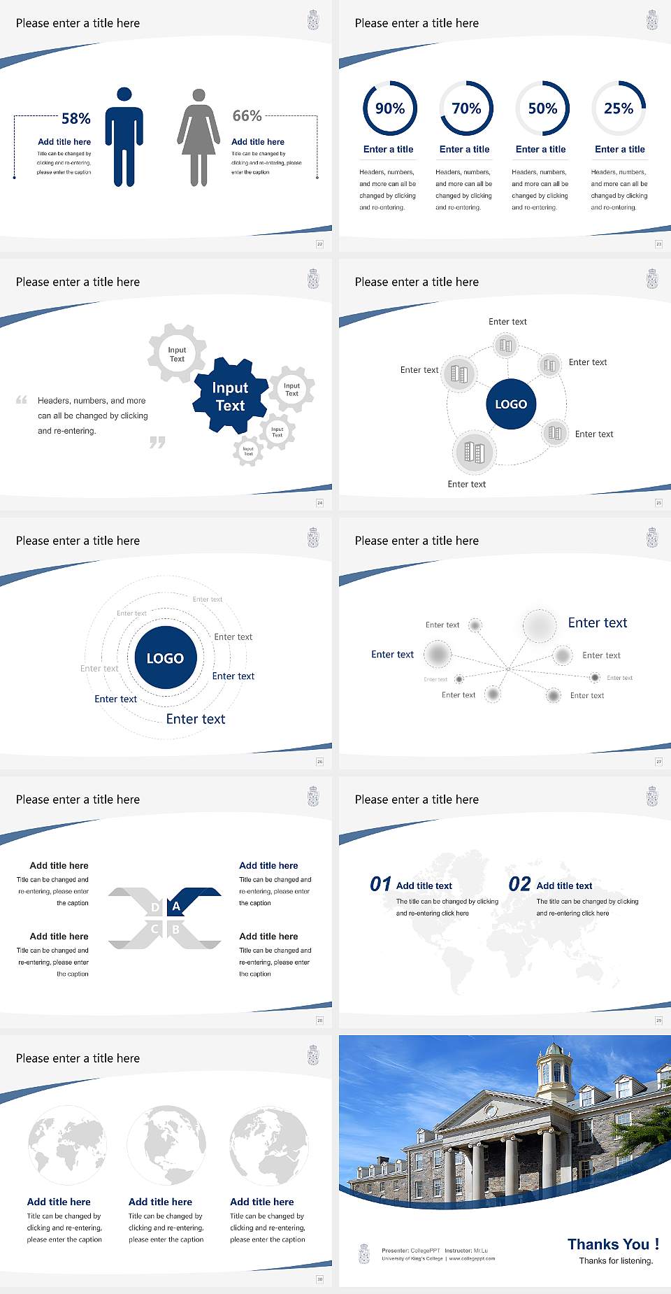 University of King’s College Course/Courseware Creation PPT Template4:3 ratio PPT effect preview image4