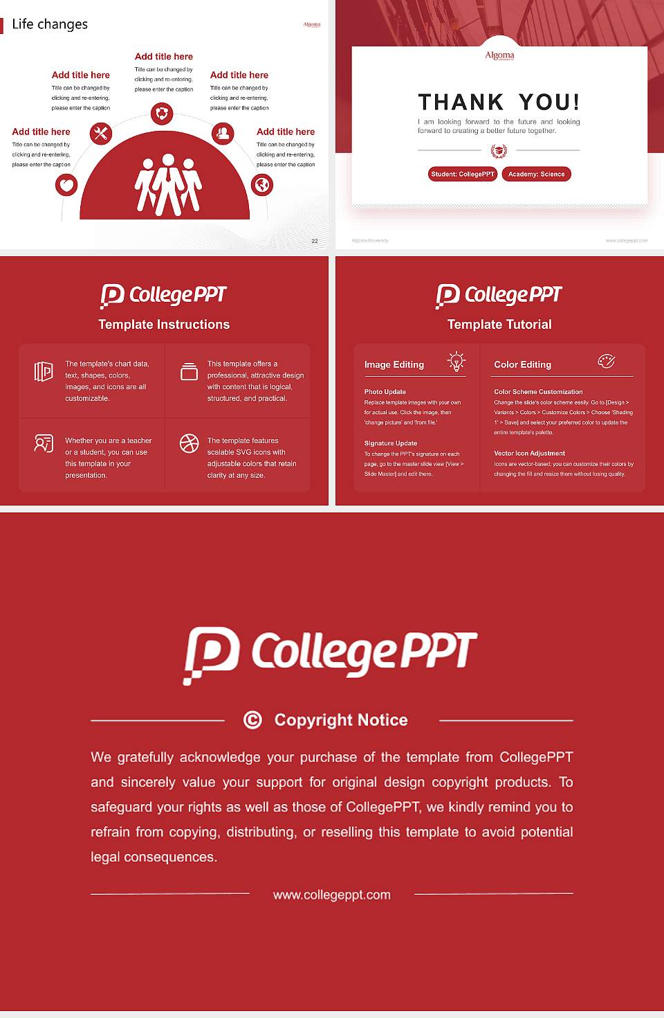 Algoma University National Scholarship Defense PPT Template4:3 ratio PPT effect preview image4