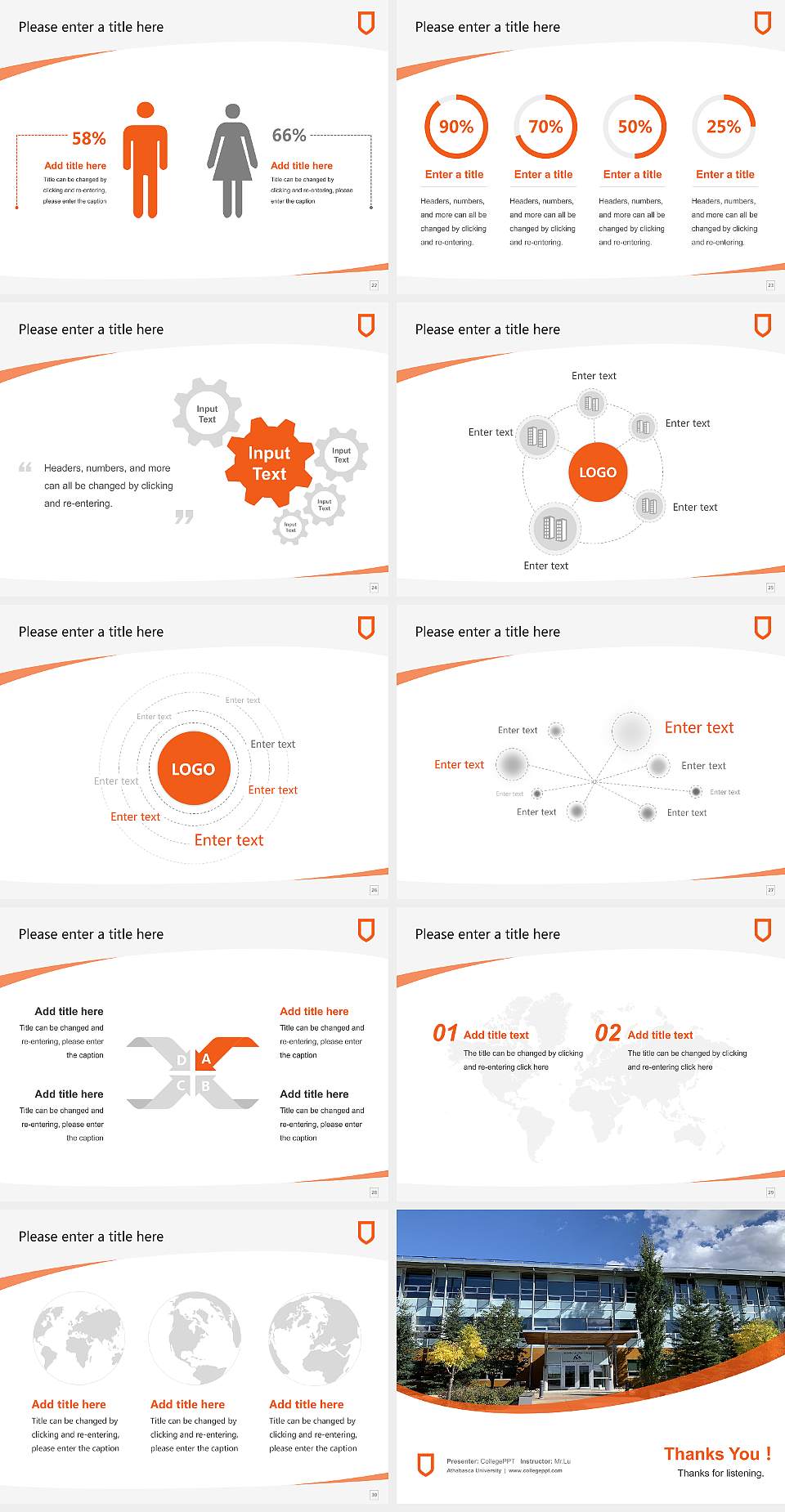 Athabasca University Course/Courseware Creation PPT Template4:3 ratio PPT effect preview image4