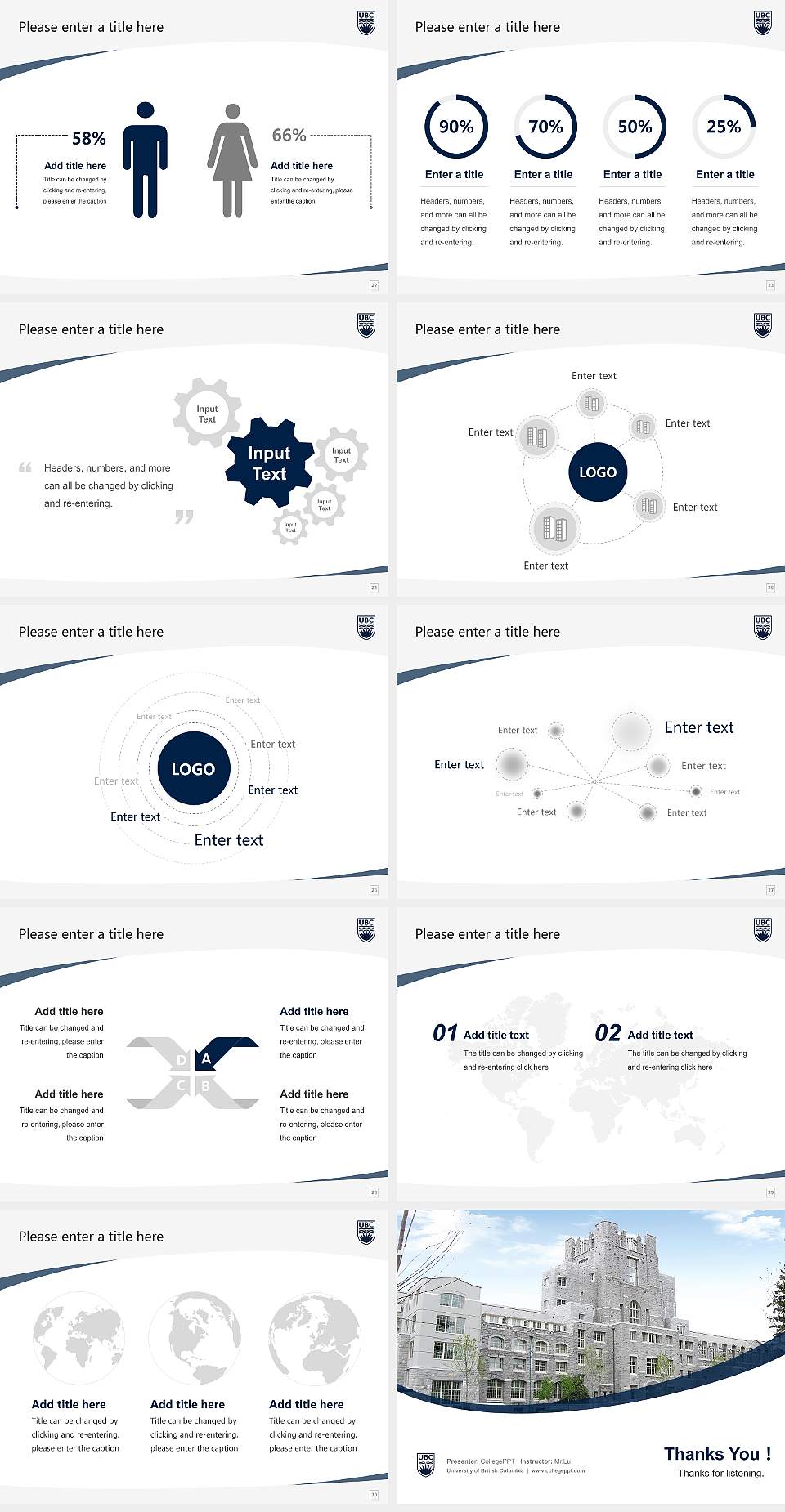 University of British Columbia Course/Courseware Creation PPT Template4:3 ratio PPT effect preview image4