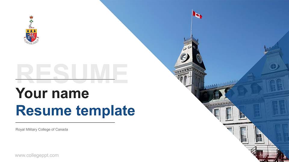 Royal Military College of Canada Resume PPT Template16:9 ratio PPT effect preview image