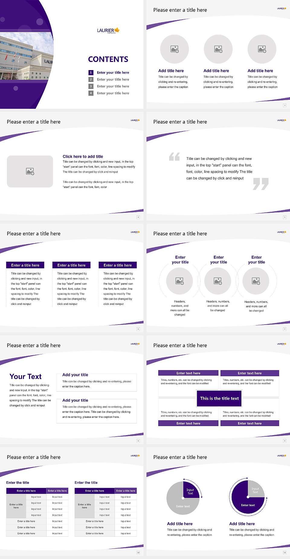 Wilfrid Laurier University Course/Courseware Creation PPT Template4:3 ratio PPT effect preview image2