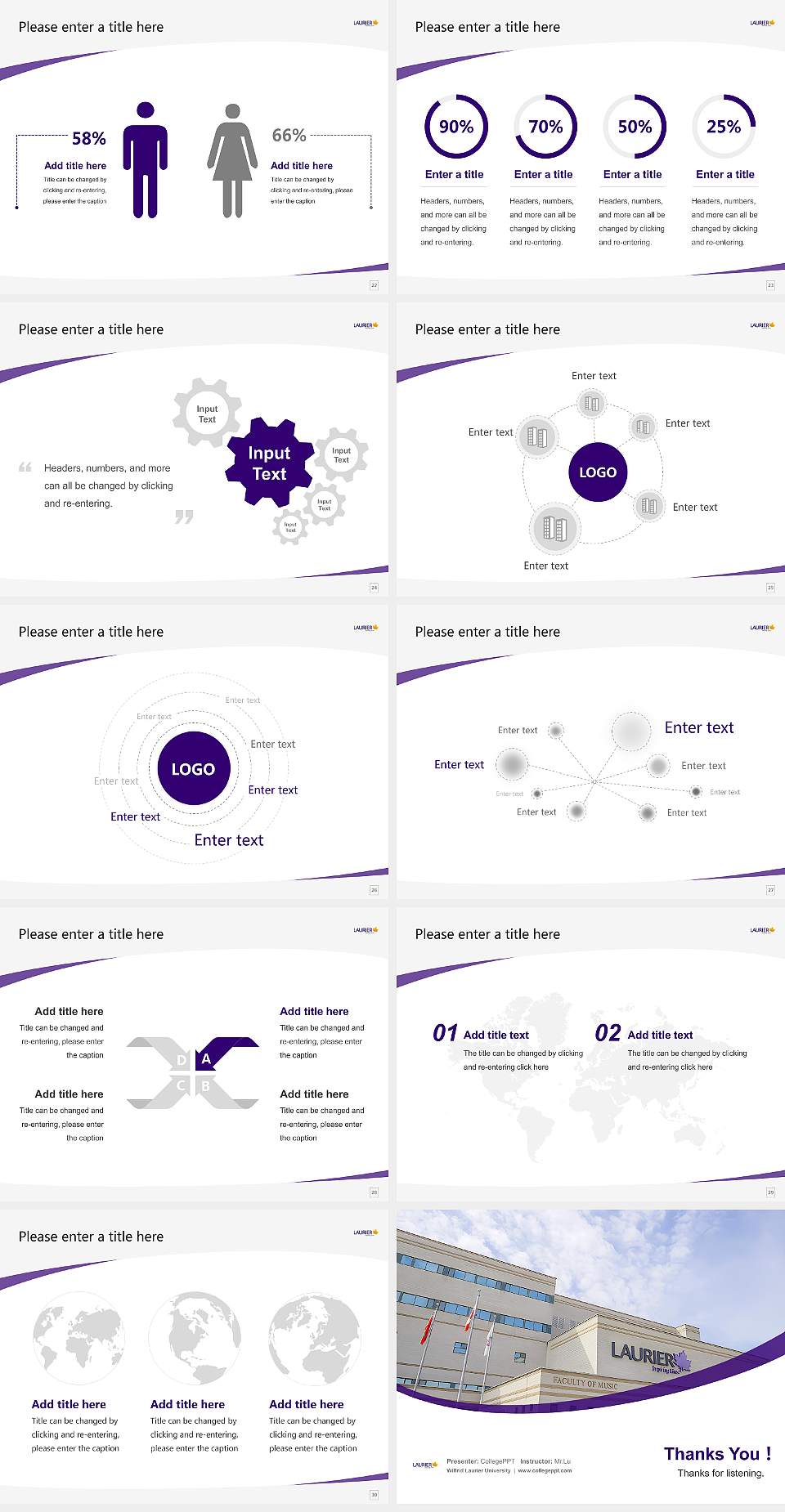 Wilfrid Laurier University Course/Courseware Creation PPT Template4:3 ratio PPT effect preview image4