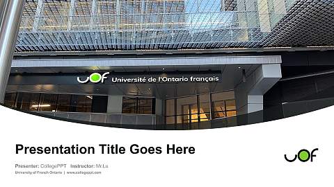 University of French Ontario Course/Courseware Creation PPT Template