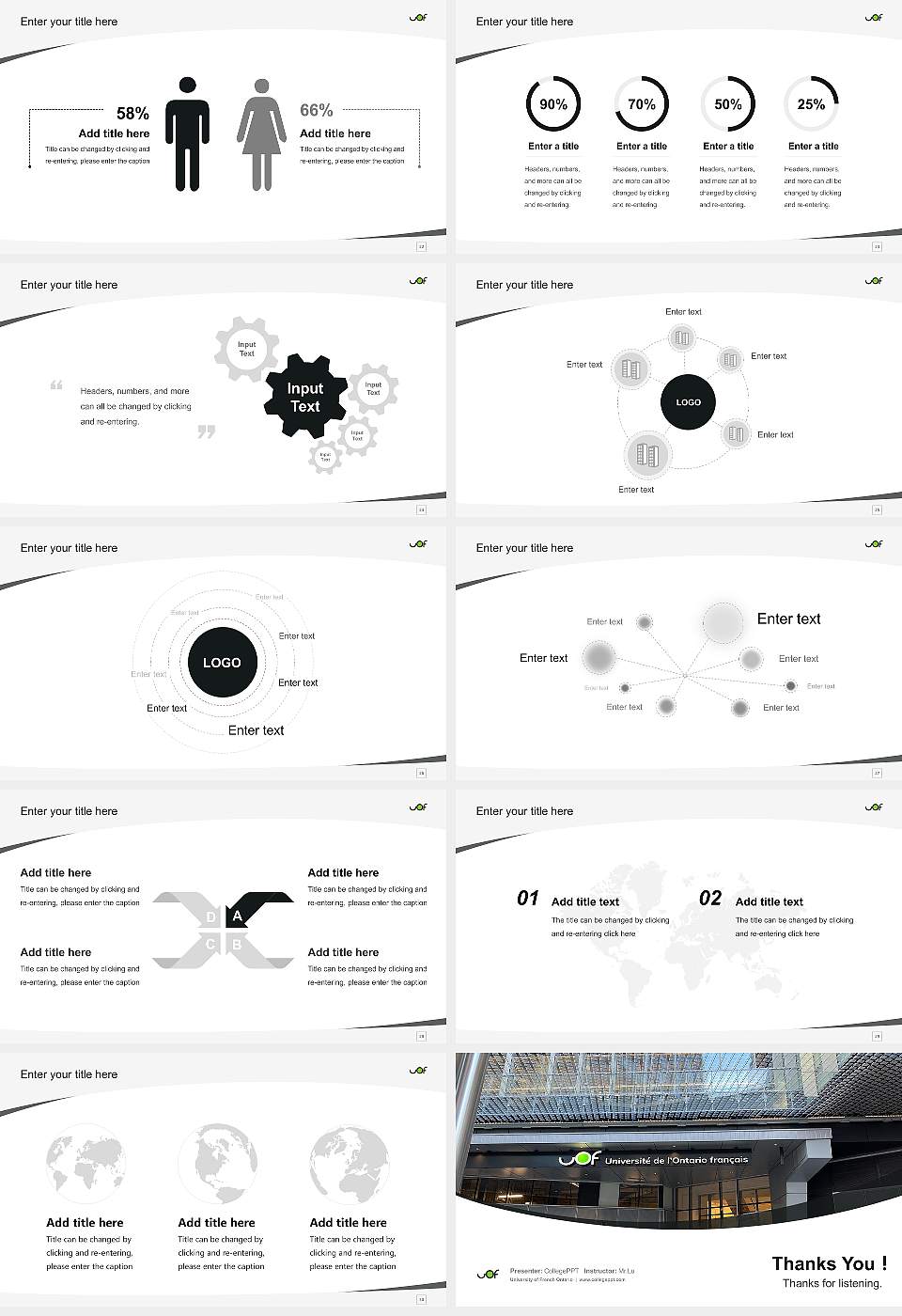 University of French Ontario Course/Courseware Creation PPT Template16:9 ratio PPT effect preview image4