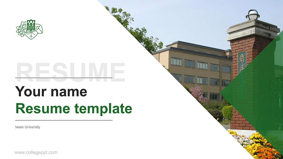 Iwate University Resume PPT Template16:9 ratio PPT effect preview image