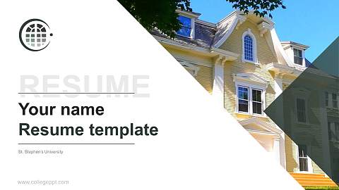 St. Stephen’s University Resume PPT Template