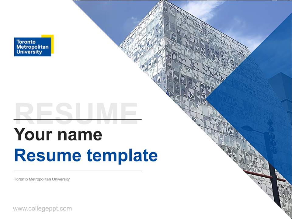 Toronto Metropolitan University Resume PPT Template4:3 ratio PPT effect preview image5