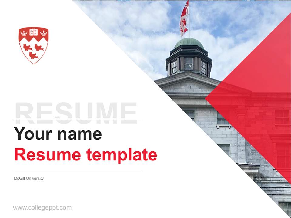 McGill University Resume PPT Template4:3 ratio PPT effect preview image5