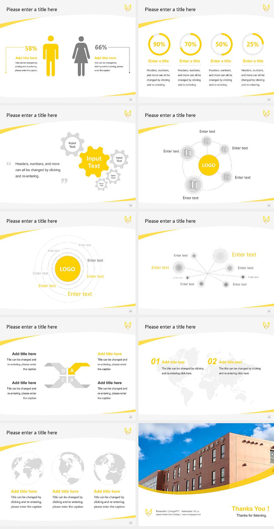 Japan Health Care College Course/Courseware Creation PPT Template4:3 ratio PPT effect preview image4