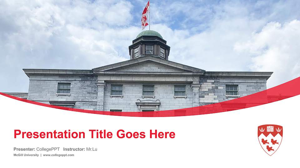 McGill University Course/Courseware Creation PPT Template16:9 ratio PPT effect preview image