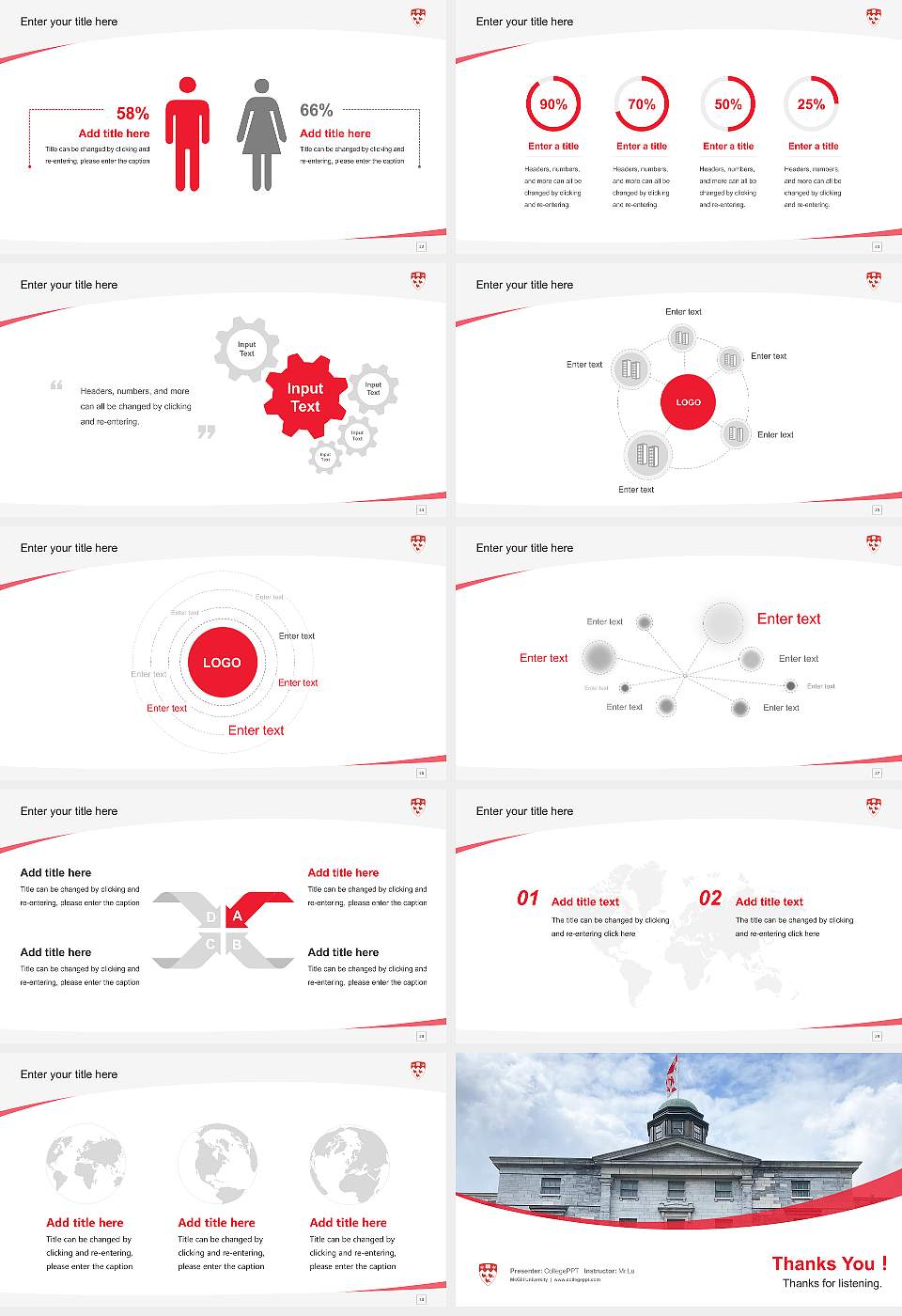 McGill University Course/Courseware Creation PPT Template16:9 ratio PPT effect preview image4