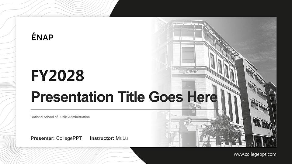 National School of Public Administration Academic Presentation/Research Findings Report PPT Template16:9 ratio PPT effect preview image