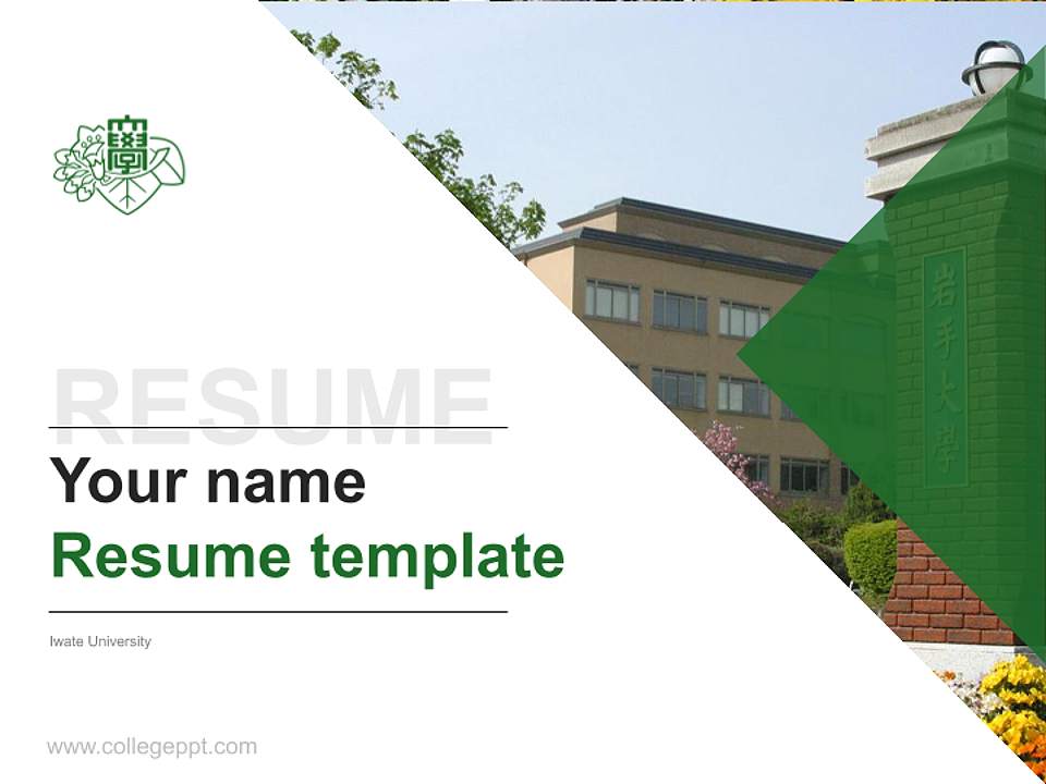 Iwate University Resume PPT Template4:3 ratio PPT effect preview image5