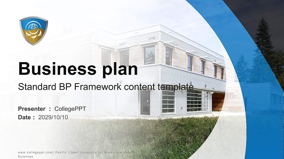 Pacific Coast University for Workplace Health Sciences Competition/Entrepreneurship Contest PPT Template16:9 ratio PPT effect preview image