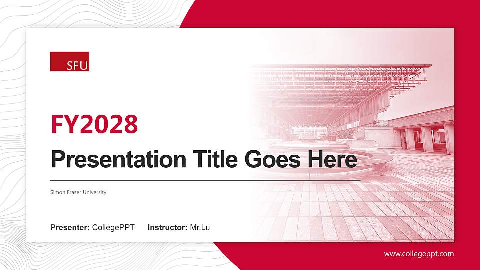 Simon Fraser University Academic Presentation/Research Findings Report PPT Template16:9 ratio PPT effect preview image