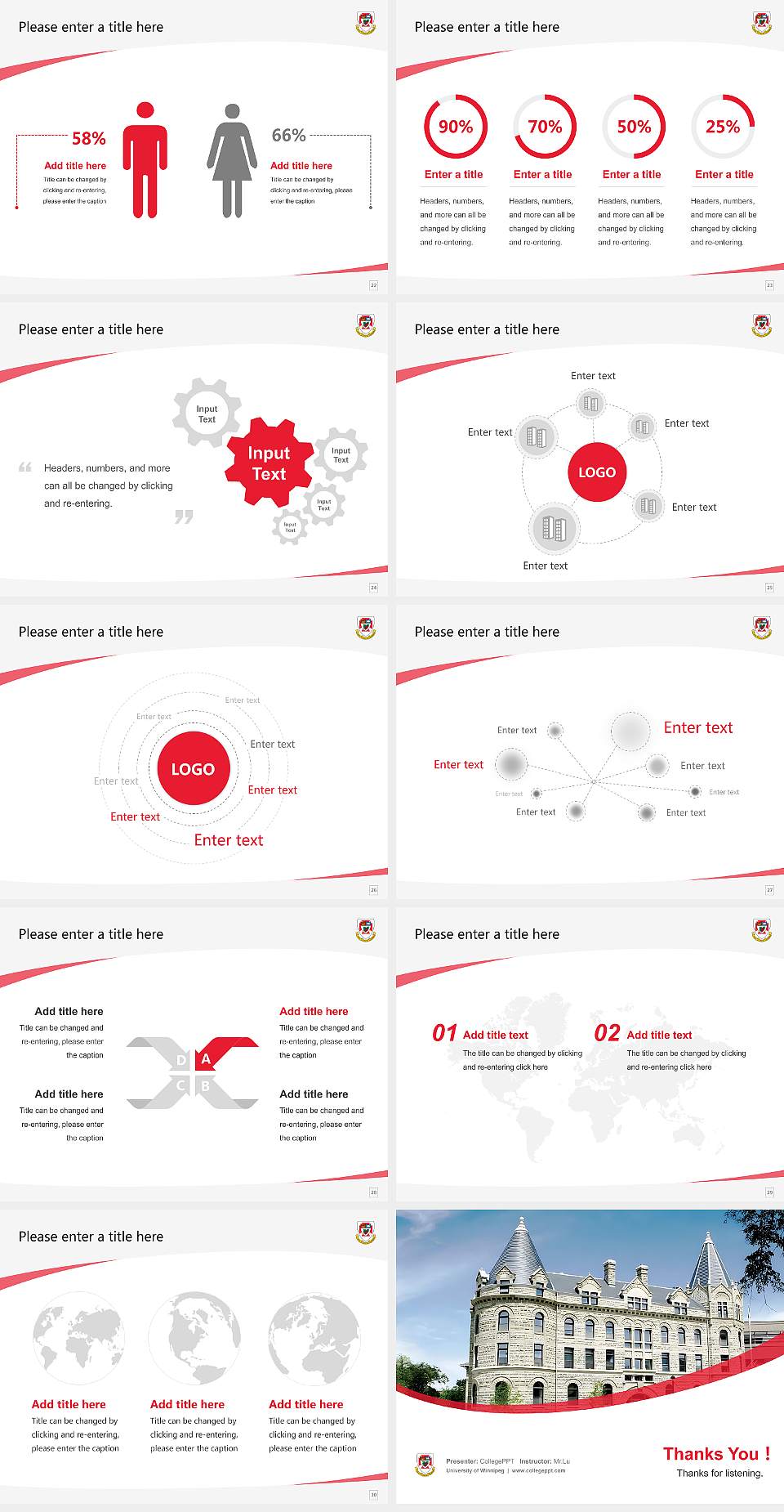 University of Winnipeg Course/Courseware Creation PPT Template4:3 ratio PPT effect preview image4