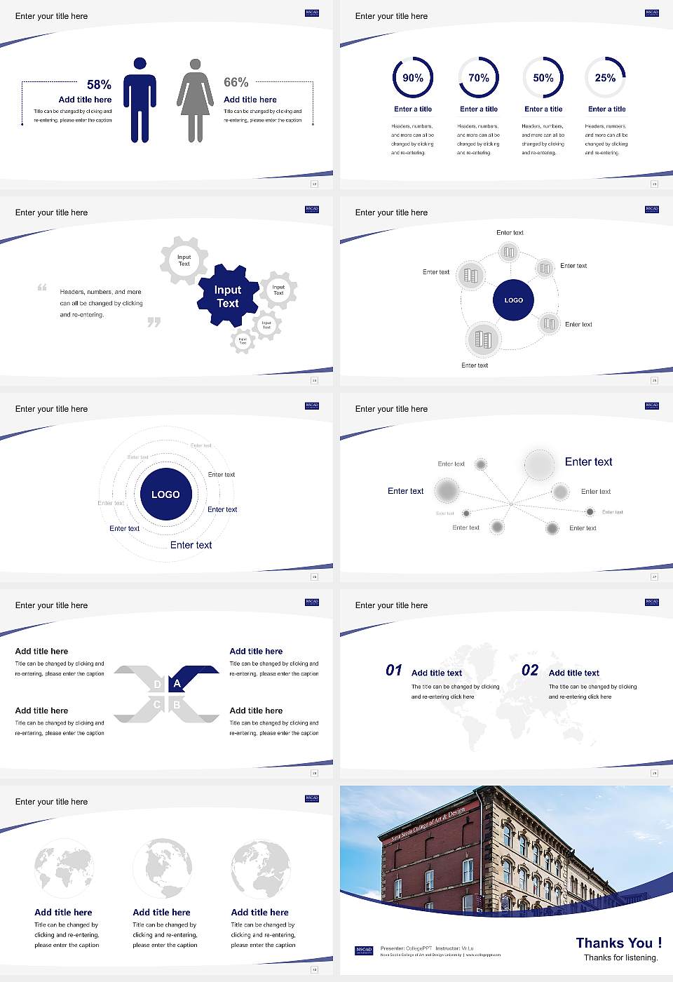 Nova Scotia College of Art and Design University Course/Courseware Creation PPT Template16:9 ratio PPT effect preview image4