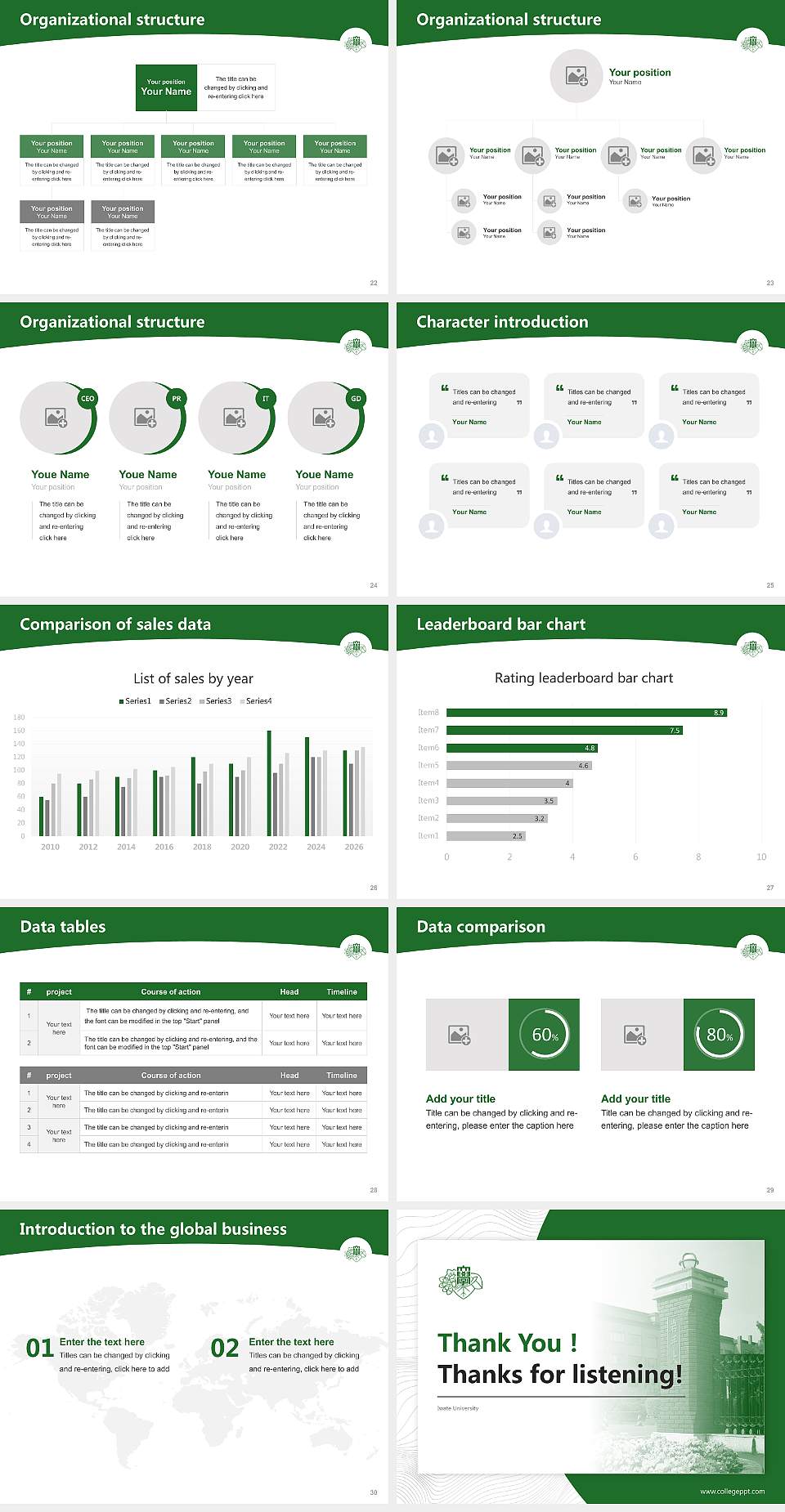 Iwate University Academic Presentation/Research Findings Report PPT Template4:3 ratio PPT effect preview image4